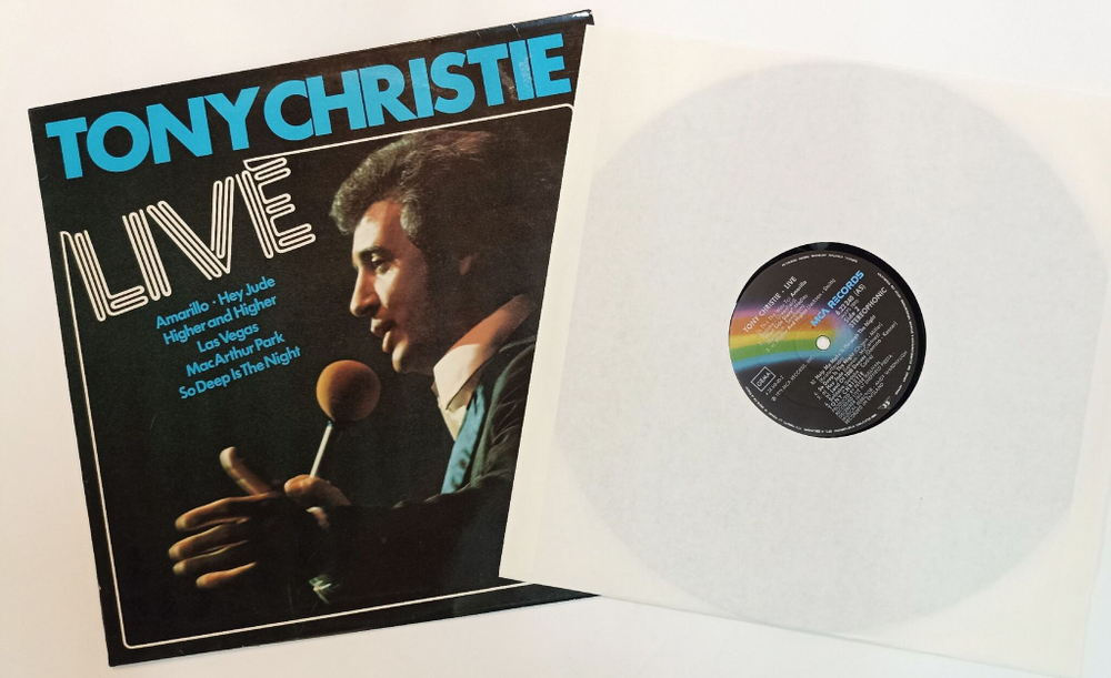 Винтажная виниловая пластинка LP Tony Christie Live (UK 1975)