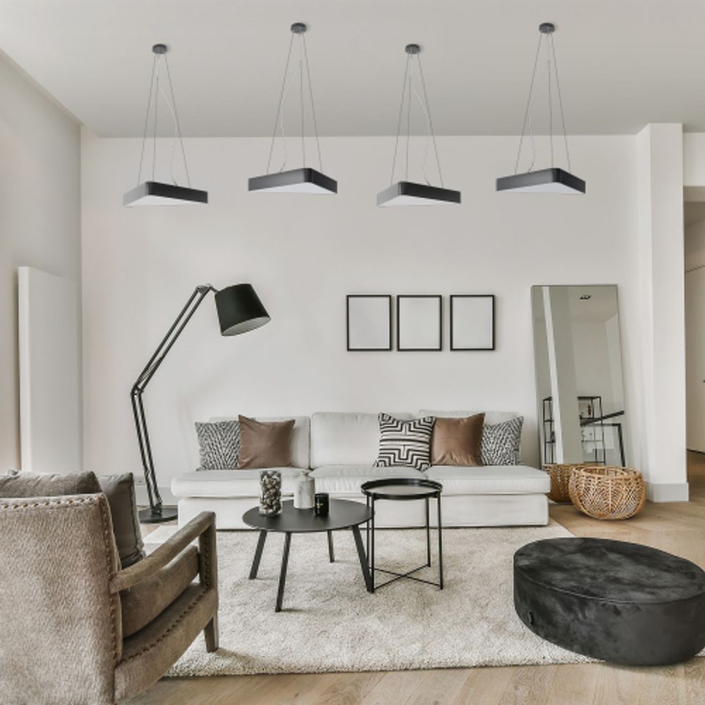 Светильник LED ЭРА Geometria SPO-154-B-40K-042 Delta 42Вт 4000К 3500Лм IP40 800*800*80 черный подвесной | Декоративные светильники Geometria