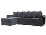 Диван угловой Дубай Лайт левый угол, Серый, Велюр, 114152L