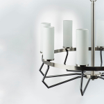 723085 Люстра FLUME 8х40W E14 ЧЕРНЫЙ МАТОВЫЙ/НИКЕЛЬ