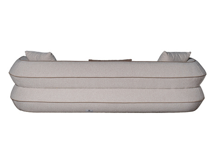 Диван Garda Decor Амели (Amelia) трехместный букле светлый 253*100*67 см с бежевым кантом