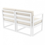 Диван пластиковый двухместный с подушками Siesta Contract Mykonos, белый, бежевый