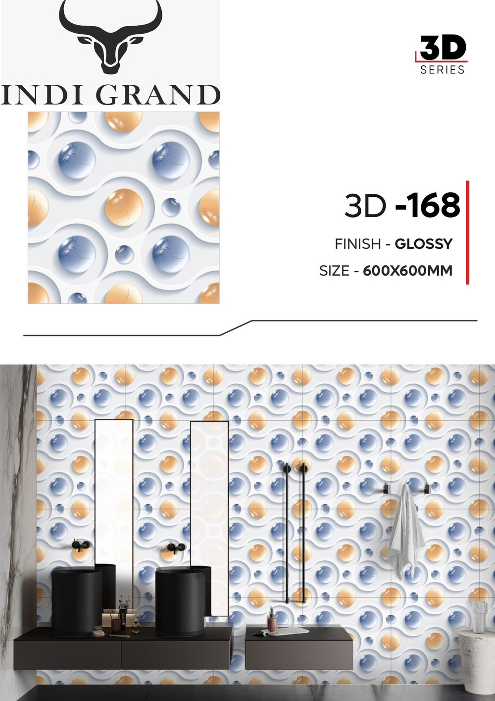 Керамогранит 3D 60х60 glossy - 168