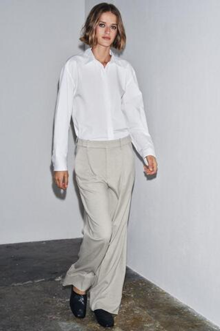 ZARA БРЮКИ С ЗАЩИПАМИ — ZW COLLECTION, БЕЖЕВЫЙ