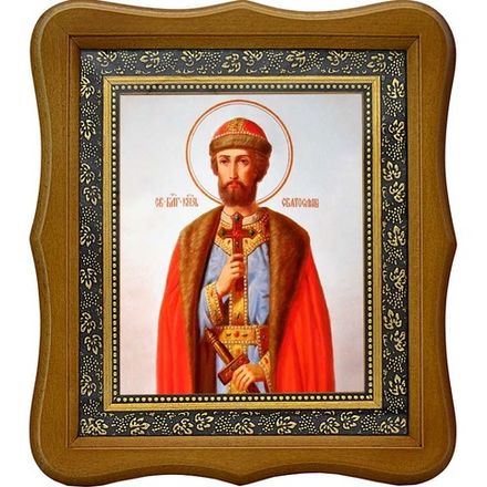 Святослав Владимирский (Юрьевский) Святой Благоверный князь. Икона на холсте.