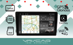 Магнитола для Ford Mondeo 4, Focus 2, S-Max/Galaxy и пр. (ШГУ овальное) - Vaycar VA17-1140-2K на Android 13, 8-ядер, 2K QLED, ТОП процессор, CarPlay,4G SIM-слот
