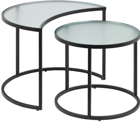 Набор из 2 приставных столиков Bast Ø 65 cm / Ø 47 cm