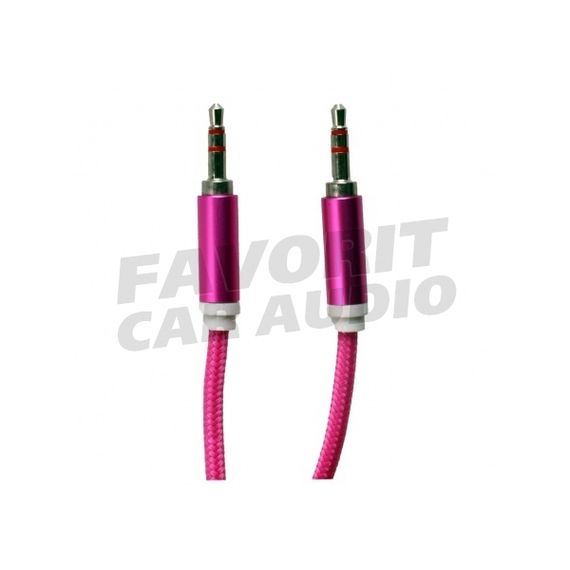 Кабель AUX, Jack 3,5mm(m) - Jack 3,5mm(m) FINITY, Sirius, 3.0м, круглый, ткань, в переплёте, цвет: розовый