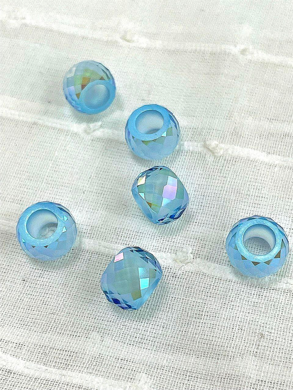 5043-aquamarine Бублик 11мм, голубой с переливами