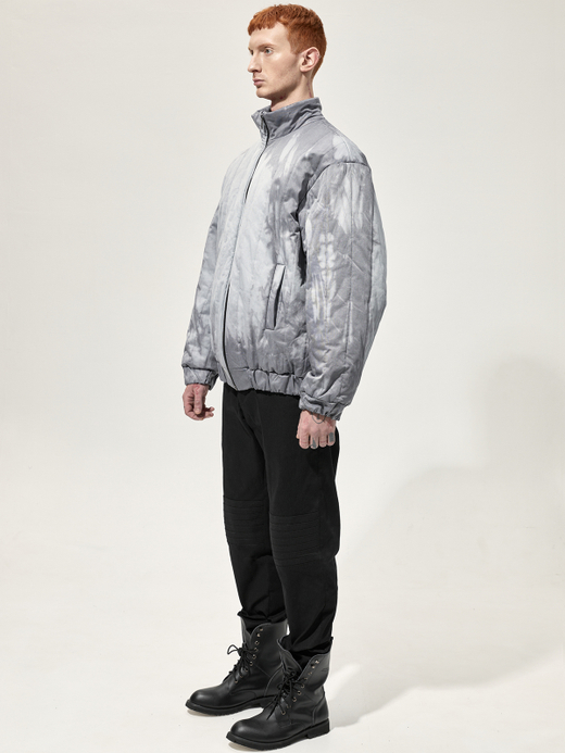 Бомбер стеганый вареный "Беломорканал". Сине-бурый