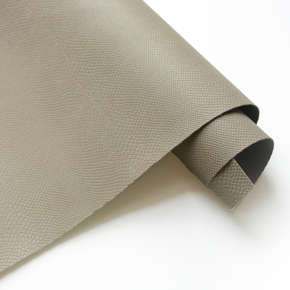 Кожзам переплетный с тиснением "Питон", серо-коричневый