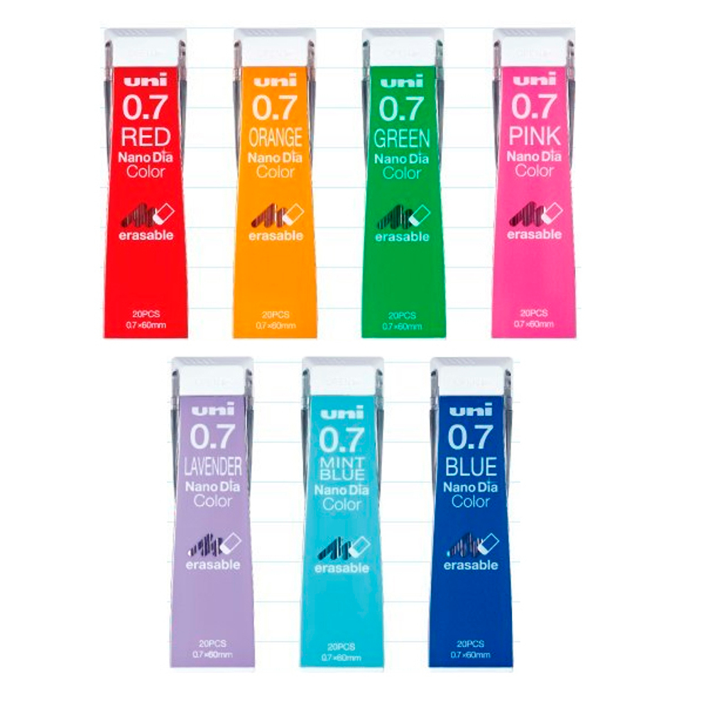 Цветные грифели Uni NanoDia Color 0,7 мм
