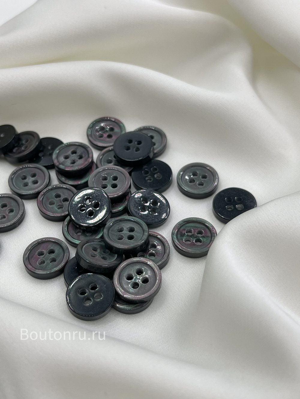 Пуговицы на прокол темный перламутр