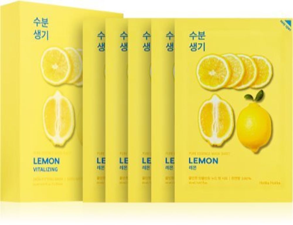 Holika Holika листовая маска с успокаивающим и освежающим действием с витамином С Pure Essence Lemon