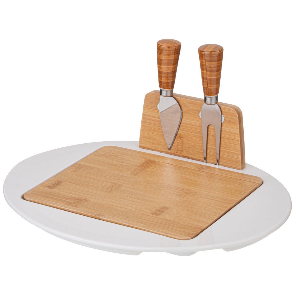 НАБОР ДЛЯ СЫРА LEFARD LEFARD "NATIVE" 3 ПР. НА ДЕРЕВ.ПОДСТАВКЕ 28,5*23,5*6,3 СМ (КОР=12ШТ.)