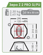 Палатка Normal Зеро Z 2 PRO Si/PU, артикул 1_176_11, цвет Желтый