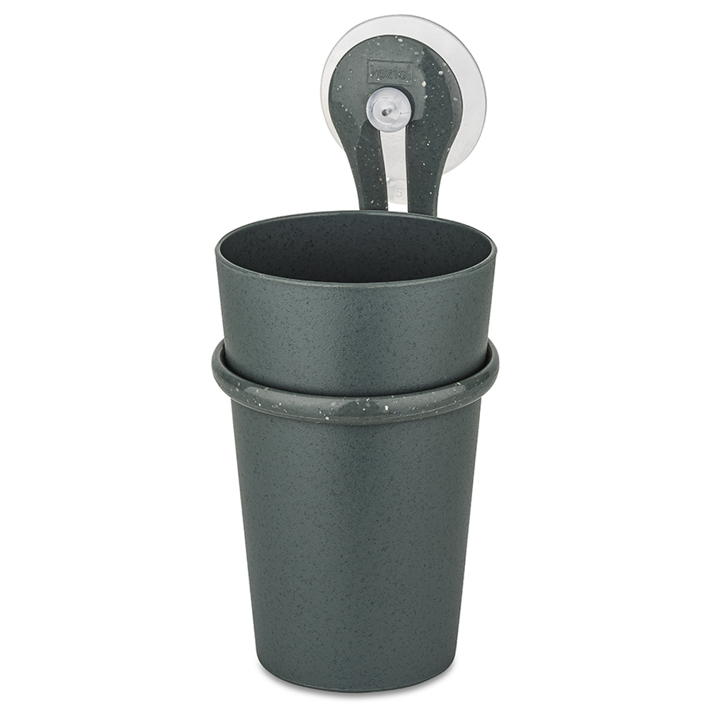 Стакан для зубных щеток на присоске loop, organic, темно-серый