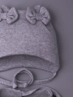 Шапка для девочки с ушками осенняя и снуд