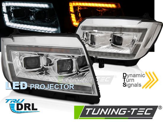 Светодиодные фары TUBE LIGHT CHROME DRL SEQ для VW CRAFTER II 2017-
