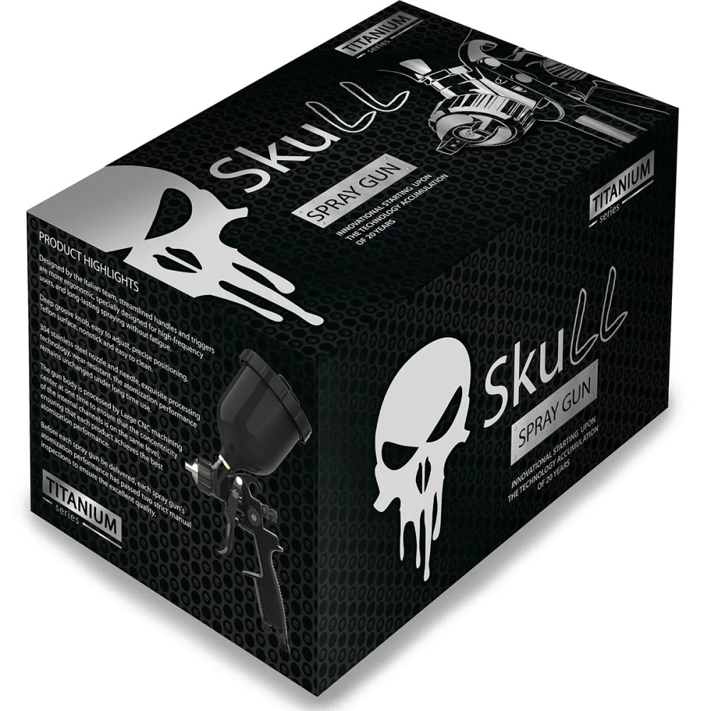HVLP TITANIUM d1.3мм черный верхний бачок 600мл SKULL