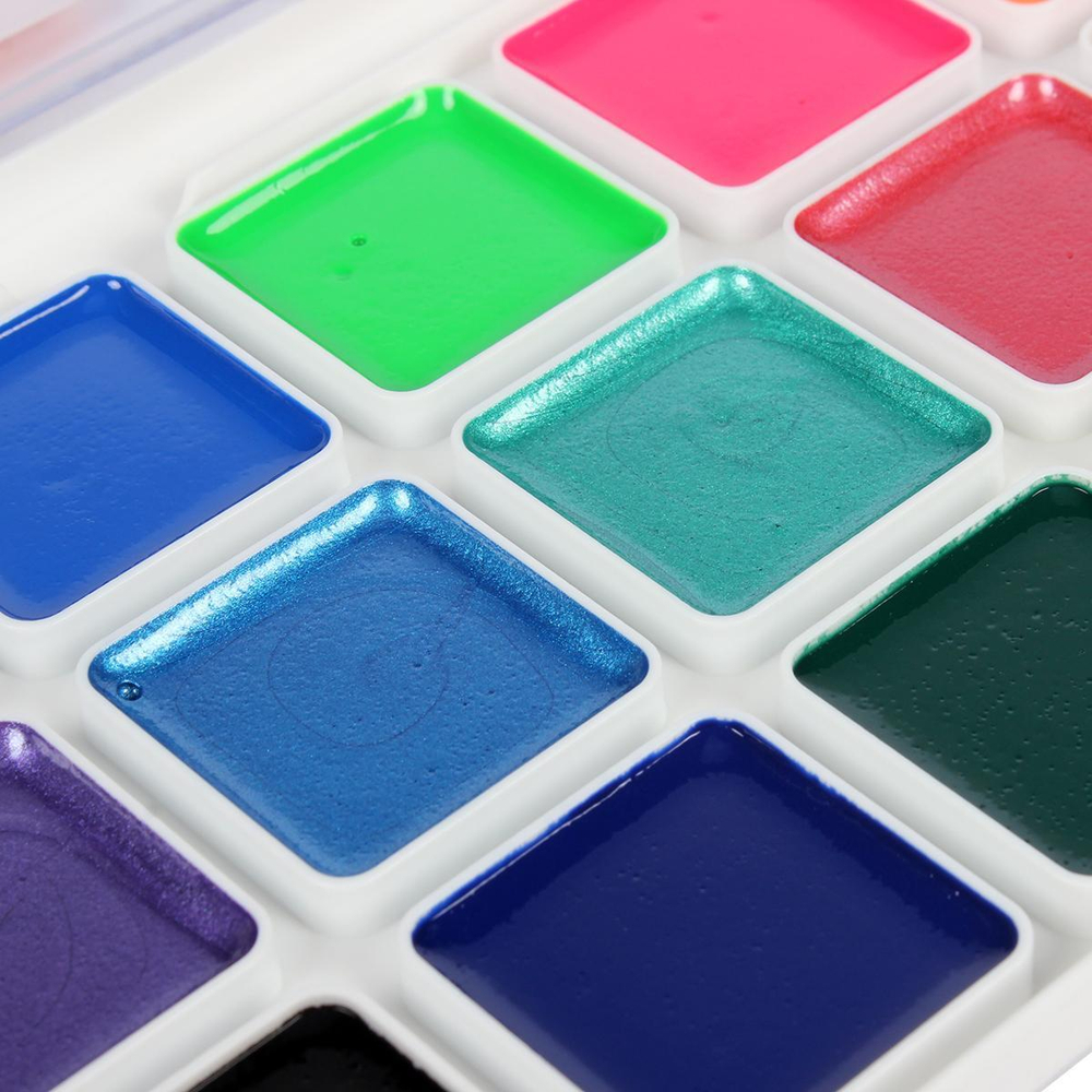 Акварель медовая 18 цветов без кисти "Оранжевое солнце" (Гамма)