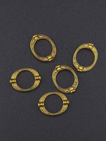 Рамки Металлические Овальные 19,2х14,8 мм с отверстием 12 мм для бусины, цвет: Родий/Золото/Бронза/Медь