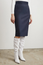 4737 Юбка женская (темно-синий меланж)