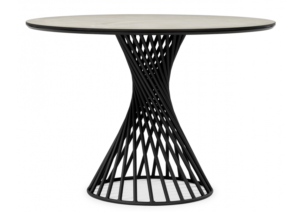 Керамический стол Woodville Вивиен 110 krater perla repose, черный