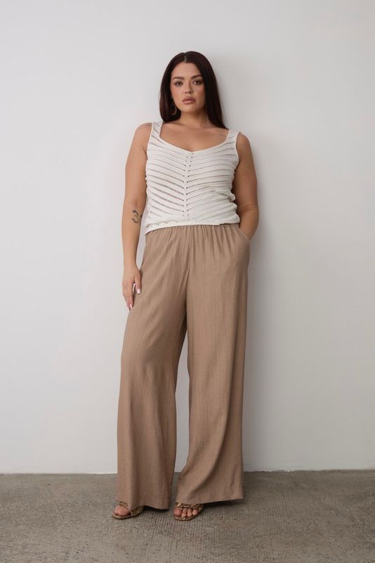 Майка вязаная ажурная, молочный