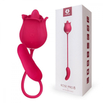 Вибромассажер Язычок в бутоне с виброяйцом Rose Pro 8 красный