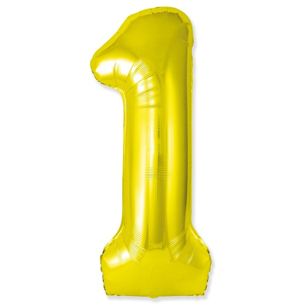 Шар ЦИФРА 1 SLIM Gold 40" 102 см