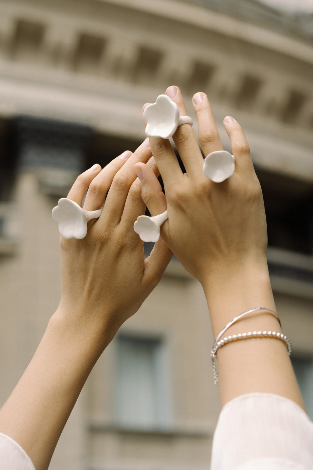 Кольцо Цветок, керамика