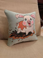 Декоративный гобеленовый чехол для интерьерной подушки Озорник 38*38