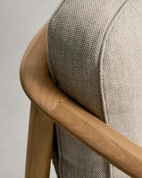 Уличный 3-х местный диван Elunda из тикового дерева и бежевой веревки