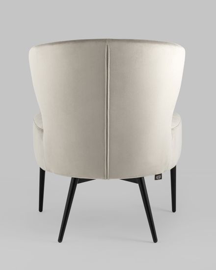 Кресло лаунж Royal велюр серо-бежевый