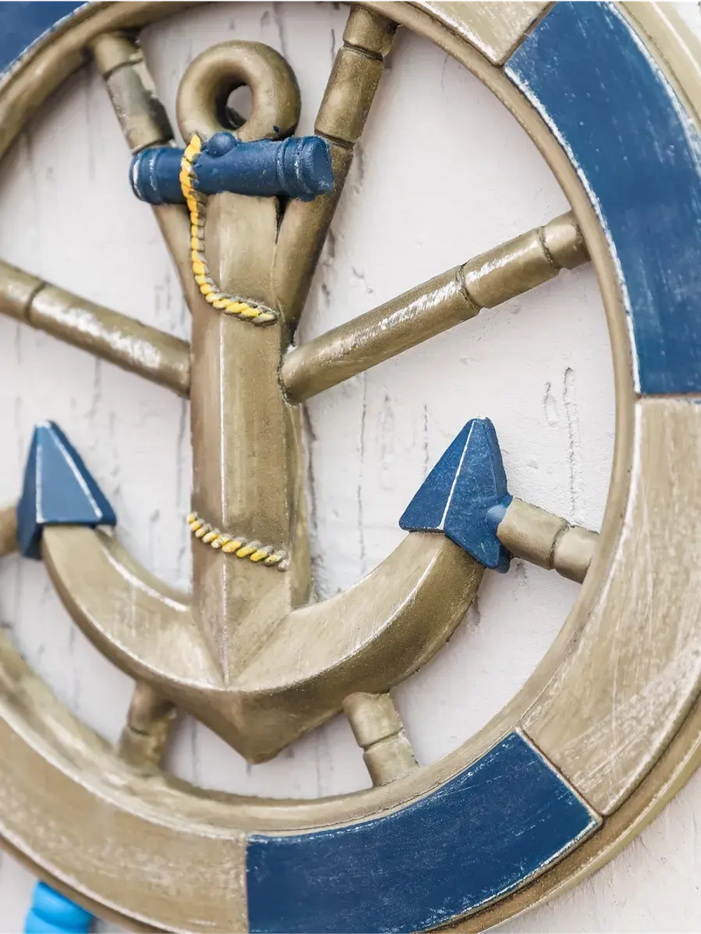 Декор для дома на стену "Штурвал" 43 см