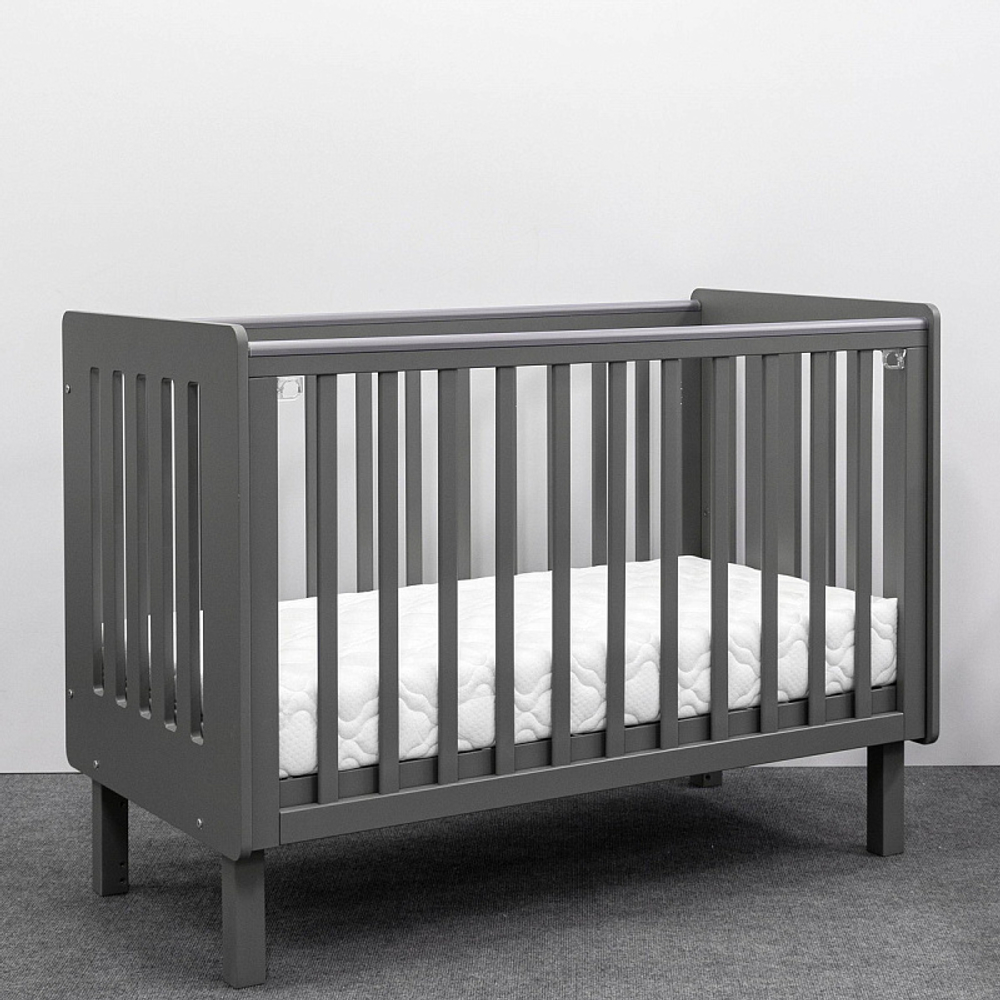 Кровать Antemi Mari 120х60 с ящиком Ник 14 г Графит + НиК 16 г Графит