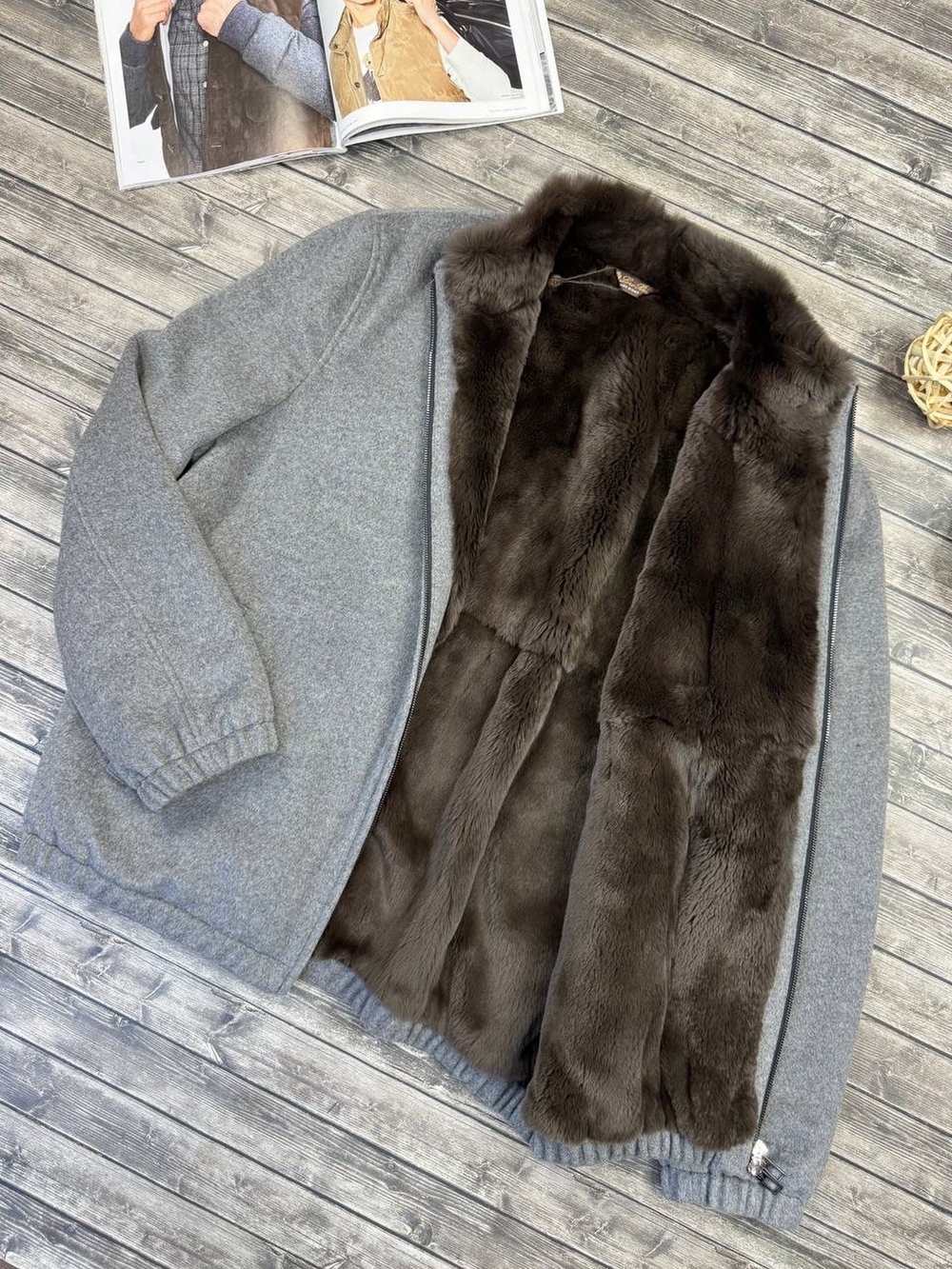 Бомбер Loro Piana с мехом