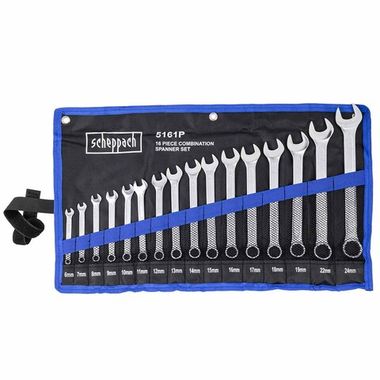 Ключи комбинированные, набор 16пр. (6-19, 22, 24мм) Scheppach Sch-5161P