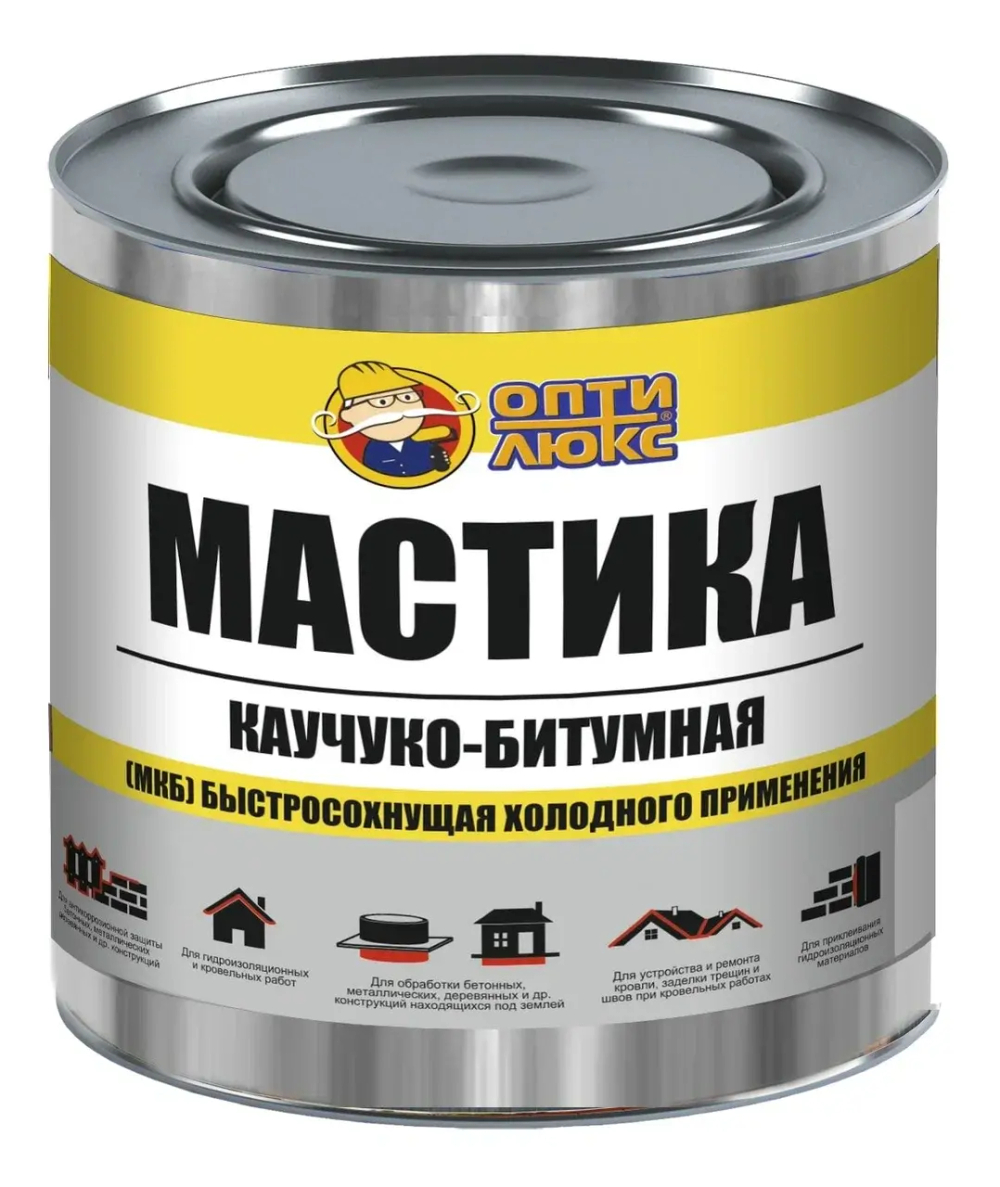 OPTILUX  Мастика Каучуко-битумная МКБ  1,8кг (ИжСинтез)