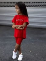 Костюм для девочки, футболка и велосипедки