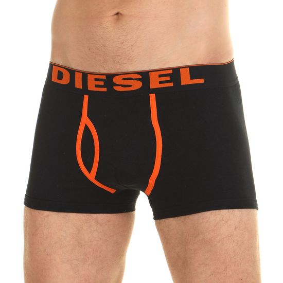 Мужские трусы боксеры черные с оранжевыми буквами Diesel