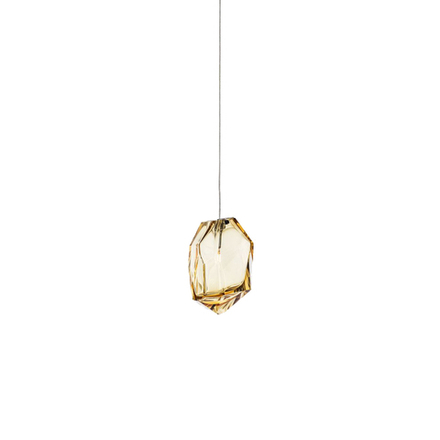 Pendant design lamp Crystal Rock by Lasvit (Brown)