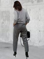 21402 Брюки женские классические джерси серая клетка (60-158)