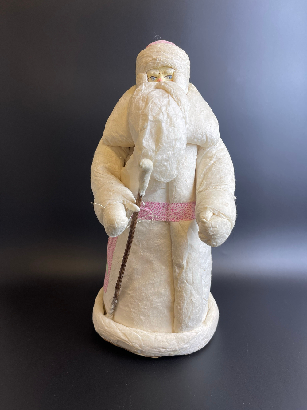 Дед Мороз советский Папье-Маше из ваты, большой 32 см, винтаж , СССР 1960-1980 гг