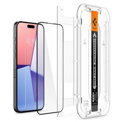 Защитное стекло Spigen Glas.tR Ez Fit HD для iPhone 15 Pro (AGL06899) Черный