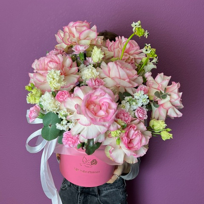 Коробка цветов "Розовая мечта" #27