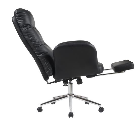 Кресло руководителя TopChairs Solid с оттоманкой черный