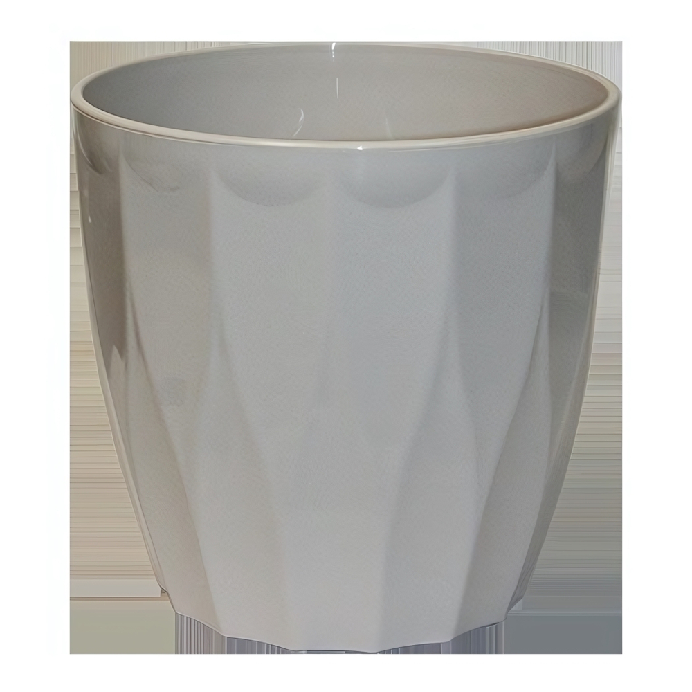 Горшок для цветов пластиковый 4,5л d-20см «Флюте» со вставкой льняной