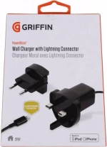 Сетевое зарядное устройство Griffin PowerBlock 5W 1A Lightning 90 см (черный) GA36560